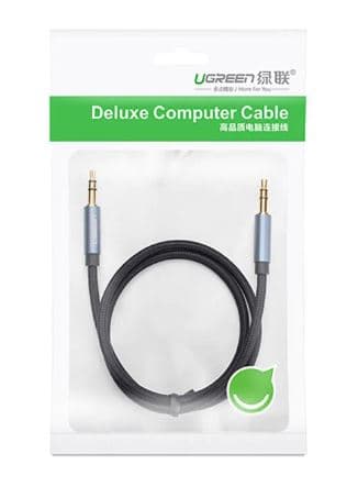 CABLU audio Ugreen, "AV112" stereo (3.5 mm jack T/T), conectori auriti, 1.5m, braided, albastru "10686" - 6957303816866 — miniatură