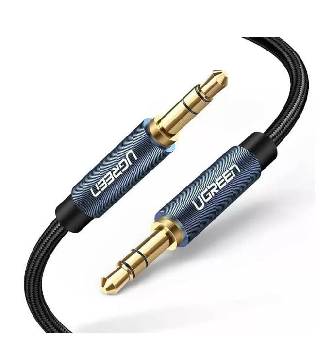 CABLU audio Ugreen, "AV112" stereo (3.5 mm jack T/T), conectori auriti, 5m, braided, albastru "10689" - 6957303816897