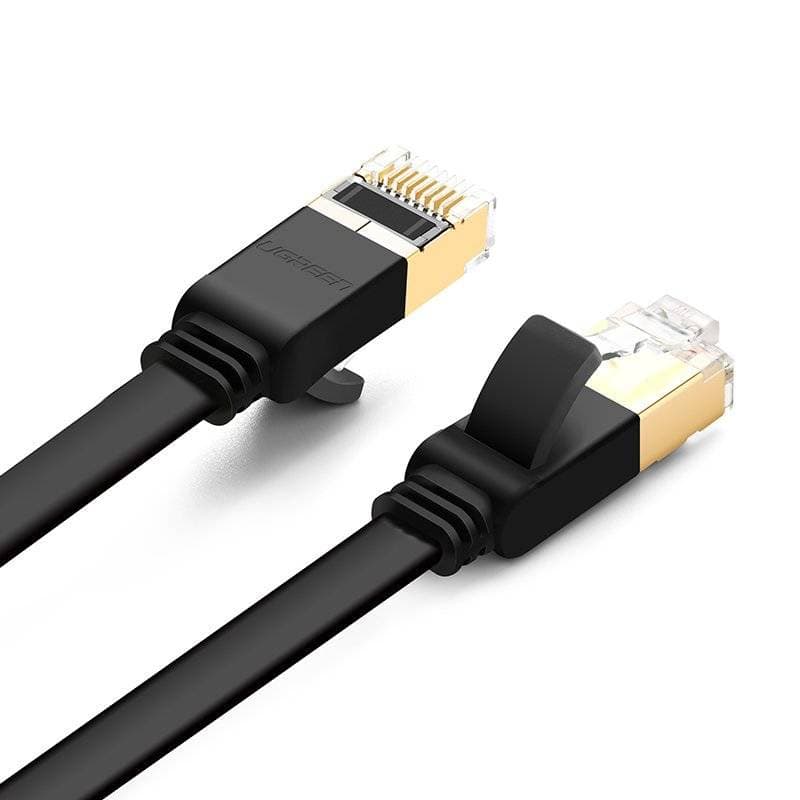 PATCH CORD U/FTP Ugreen Cat7, "NW106" fire din cupru, flat cable, viteza maxima 10 Gbps, 3m, negru "11262" - 6957303882625 — miniatură
