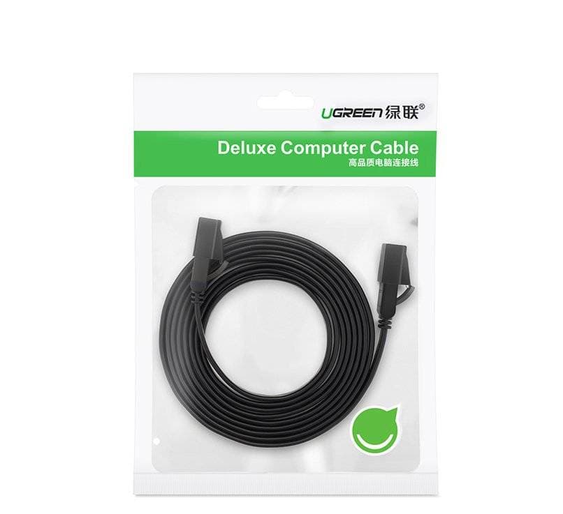 PATCH CORD U/FTP Ugreen Cat7, "NW106" fire din cupru, flat cable, viteza maxima 10 Gbps, 3m, negru "11262" - 6957303882625 — miniatură