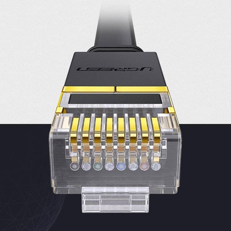 PATCH CORD U/FTP Ugreen Cat7, "NW106" fire din cupru, flat cable, viteza maxima 10 Gbps, 3m, negru "11262" - 6957303882625 — miniatură