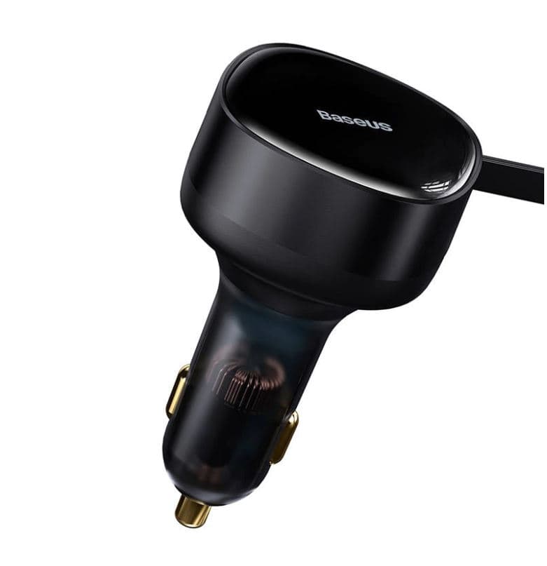 INCARCATOR auto Baseus Enjoyment,cablu inclus max 75cm,1 x USB Type-C(T) max 5V/3A 30W,1x Lightning 5V/3A total output 25 cm,pt. bricheta auto,negru "CGTX000001"-6932172607906 — miniatură