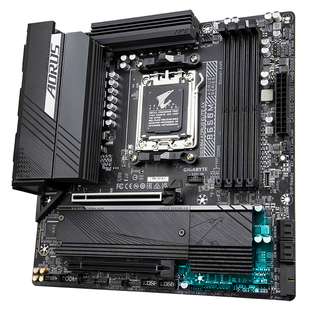 MB Gigabyte B650M AORUS ELITE AX AM5, "B650M AOR ELITE AX" — miniatură