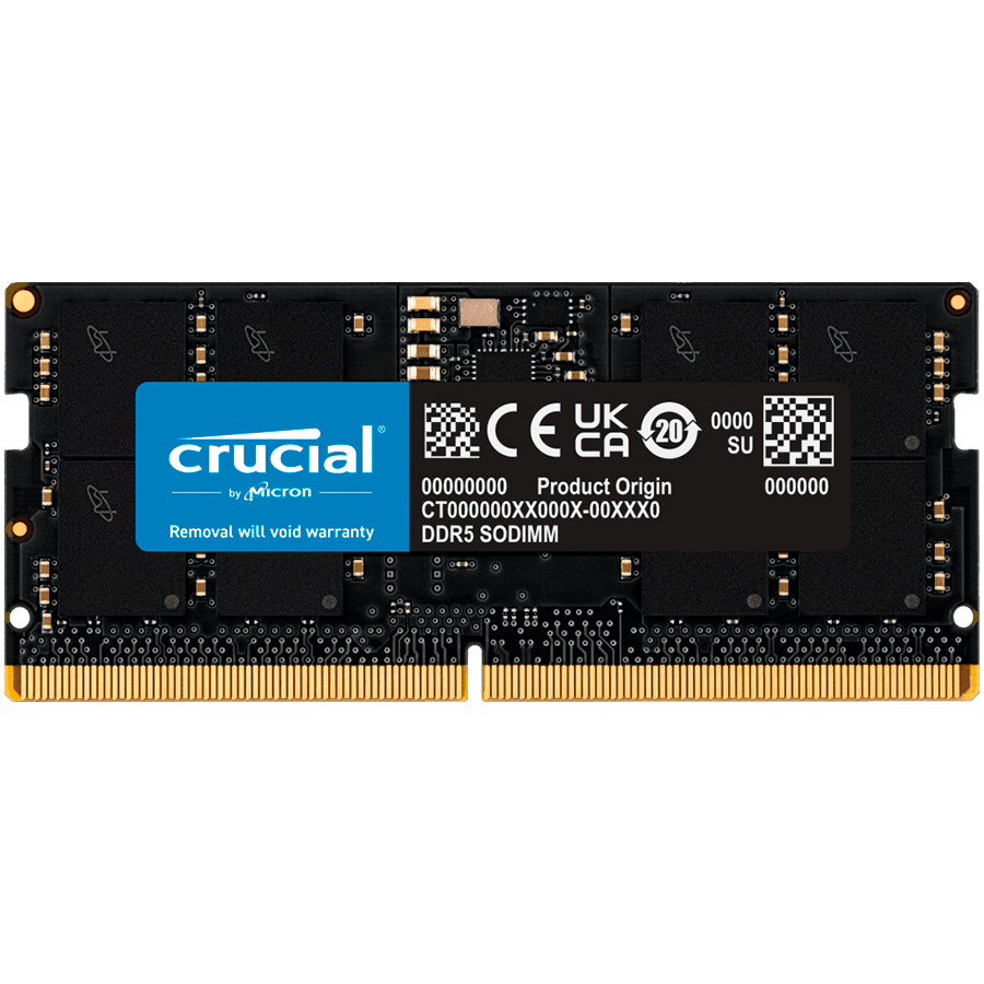 CRUCIAL 16GB DDR5-4800 SODIMM CL40 (16GBit) "CT16G48C40S5",