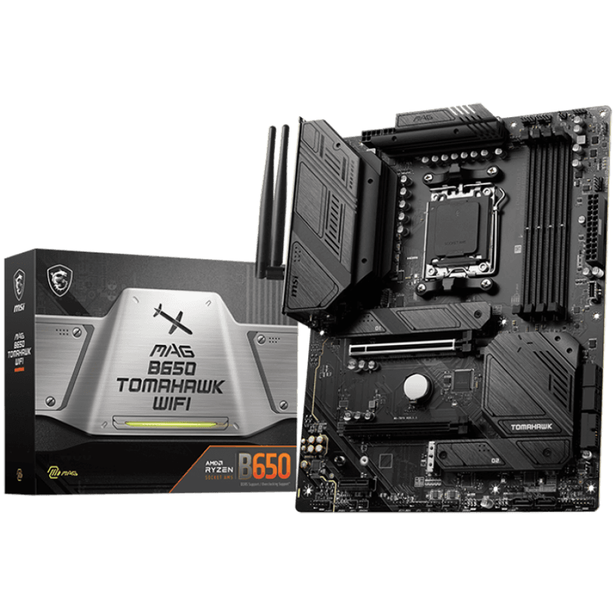 MSI MB MAG B650 TOMAHAWK WIFI (AM5,4x DDR5,HDMI,DP,2x PCI-E x16,1x PCI-E x1,3xM.2,6xSATA 6G,6x USB 2.0,6x USB 3.2 Gen1 Type A,3x USB 3.2 Gen2 Type A,1x USB 3.2 Gen2 Type C,1x USB 3.2 Gen2x2 Type C, 2.5GLAN) "MAG_B650_TOMAHAWK_WIFI",