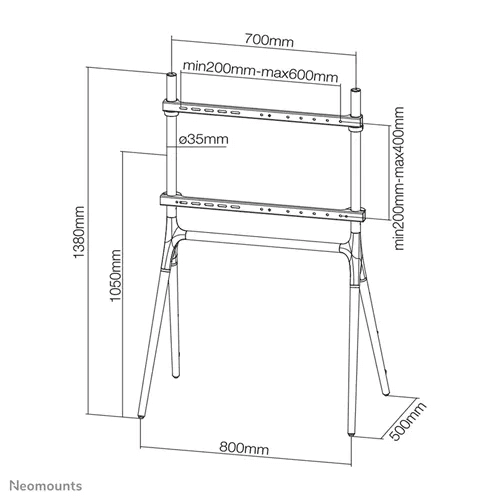 NM Select TV Floor Stand 37"-70" White, "NM-M1000WHITE" — miniatură