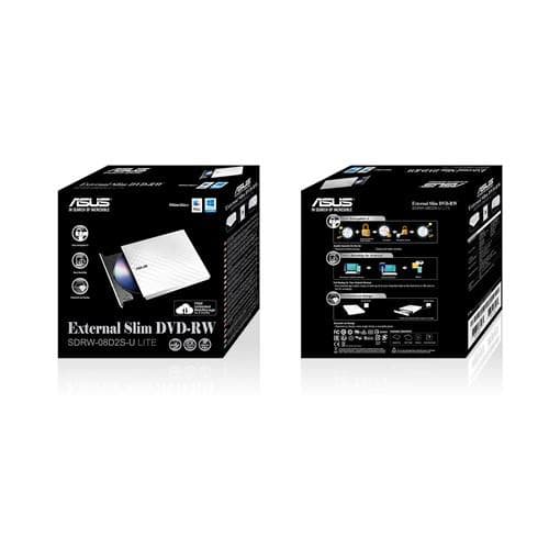DVDRW EXTERN 8X SDRW-08D2S-U LITE/WHT, "SDRW-08D2S-ULITE/W" — miniatură