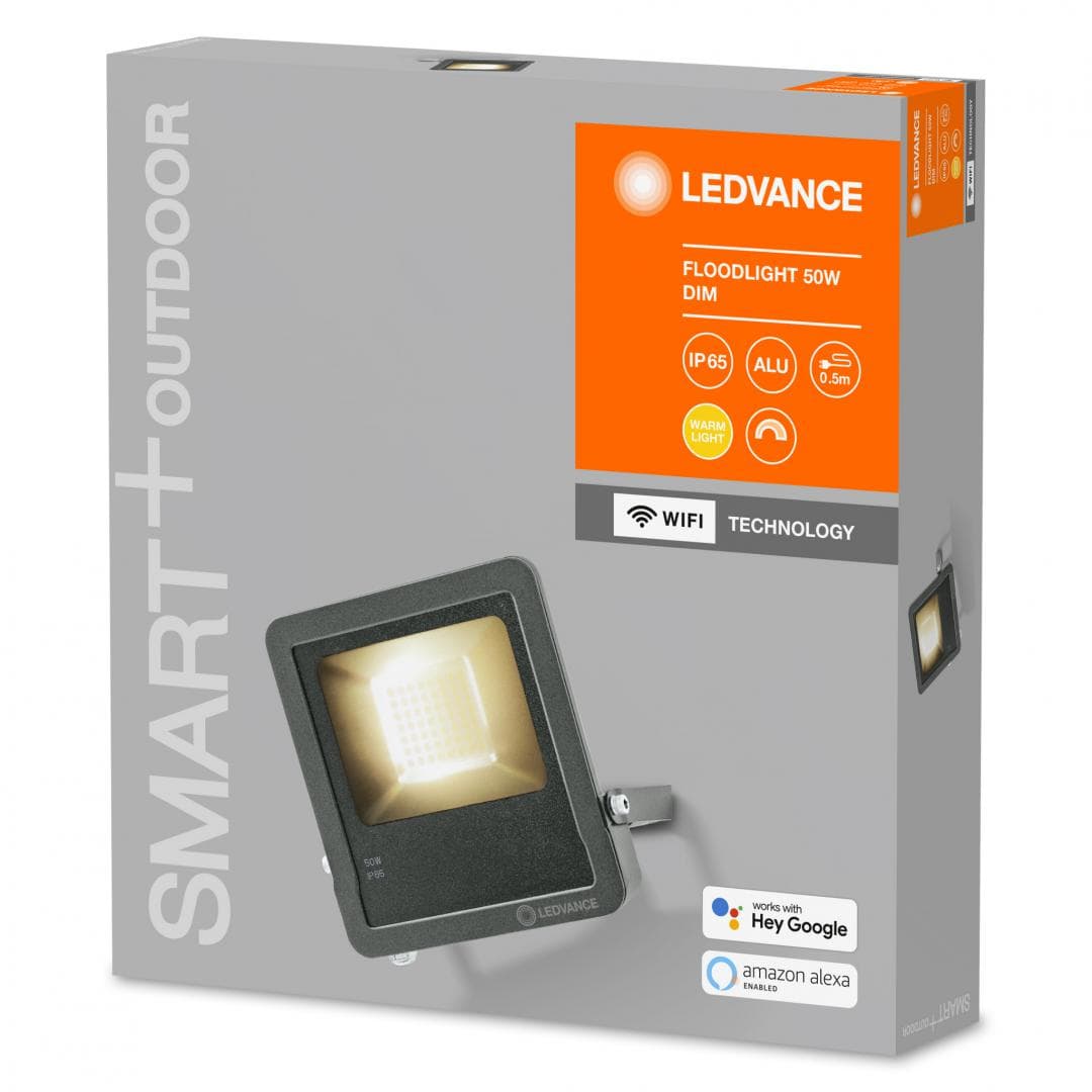 SMART OUTD WIFI FLOOD 50W DIM DG LEDV "000004058075474666". — miniatură