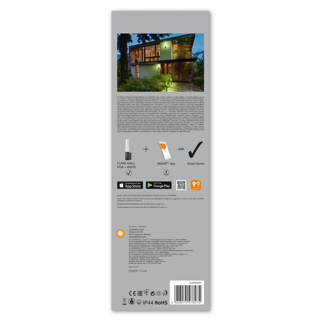 SMART OUTD WIFI FLARE WALL RGBW DG LEDV "000004058075478275". — miniatură