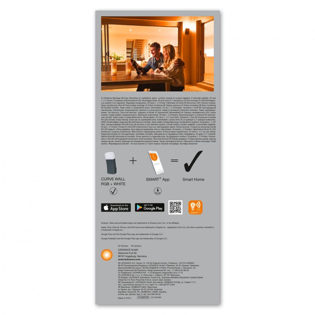 SMART OUTD WIFI CURVE WALL RGBW DG LEDV "000004058075478336". — miniatură