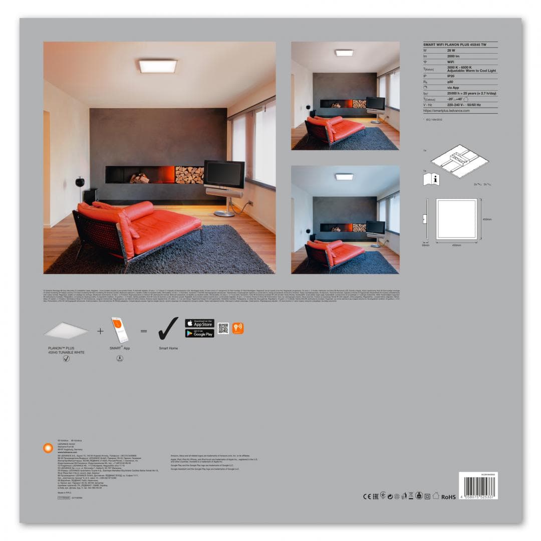 SMART WIFI PLANON PLUS 45X45 TW LEDV "000004058075525337" — miniatură