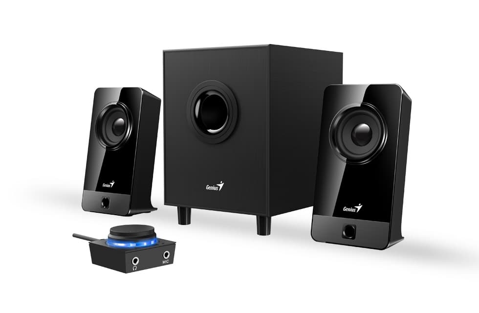 BOXE GENIUS 2.1, RMS: 10W (2 x 3.25W + 1 x 3.5W), black wood, "SW-2.1 300X" "31730041400" — miniatură