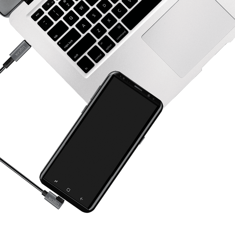 CABLU alimentare si date LOGILINK, pt. smartphone, USB 2.0, USB Type-C (T) la USB Type-C (T) la 90 grade, 1m, PD 100W, 2 x ecranat, plastic, negru, "CU0182" — miniatură