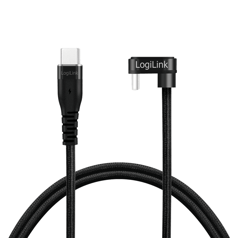 CABLU alimentare si date LOGILINK, pt. smartphone, USB 2.0, USB Type-C (T) la USB Type-C (T) la 180 grade, 2m, 2 x ecranat, aluminiu, negru, "CU0191"