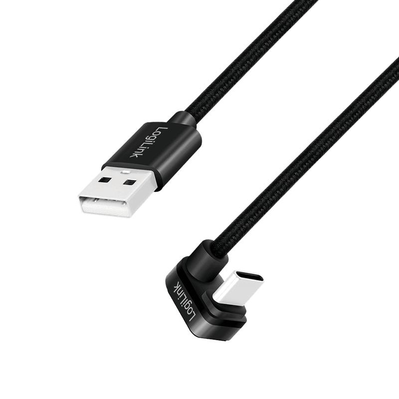 CABLU alimentare si date LOGILINK, pt. smartphone, USB 2.0, USB Type-C (T) la USB-A (T) la 180 grade, 3m, 2 x ecranat, aluminiu, negru, "CU0195" — miniatură