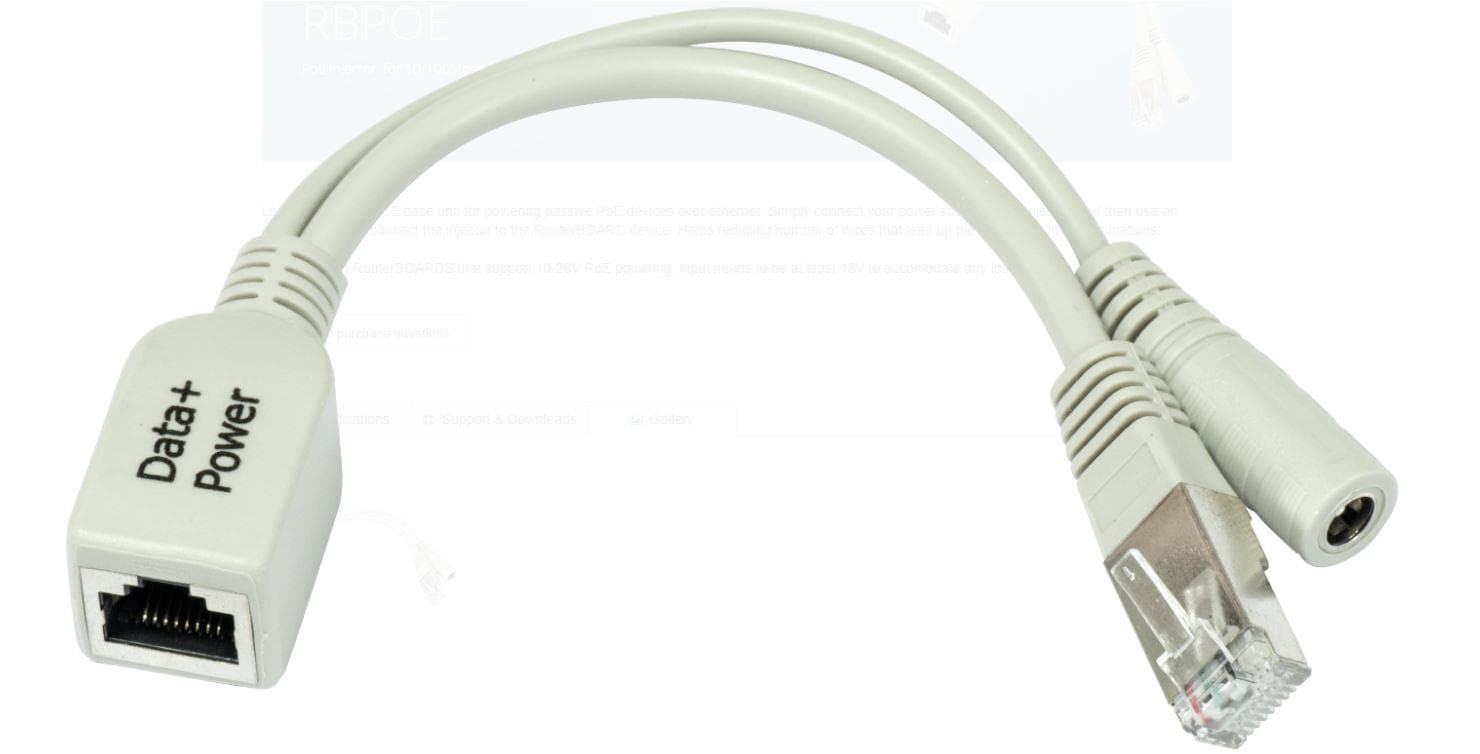 MIKROTIK 10/100 POE INJECTOR "RBPOE"