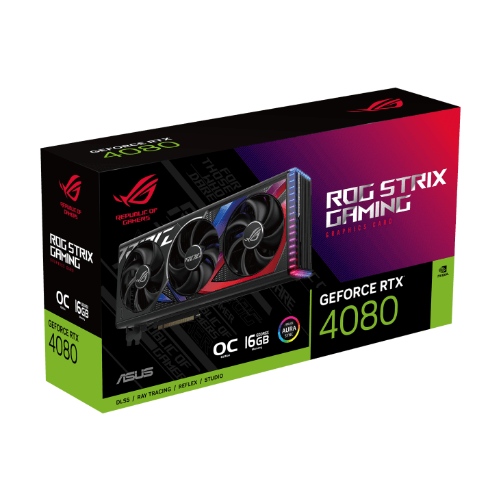 ROG Strix GeForce RTX 4080 16GB GDDR6X O "RS-RTX4080-O16G" — miniatură