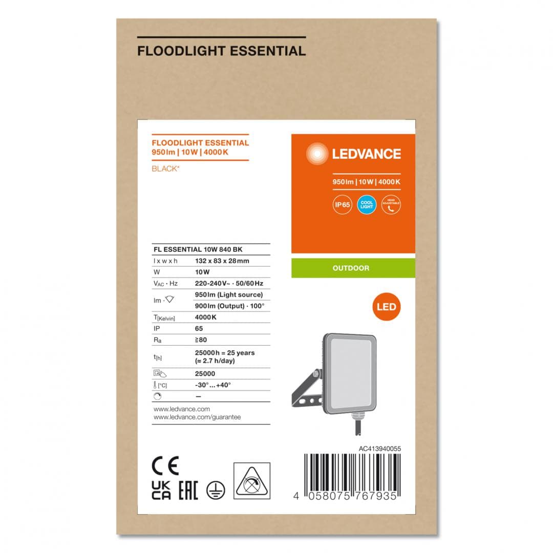 FL ESSENTIAL 10W 840 BK LEDV "000004058075767935" — miniatură