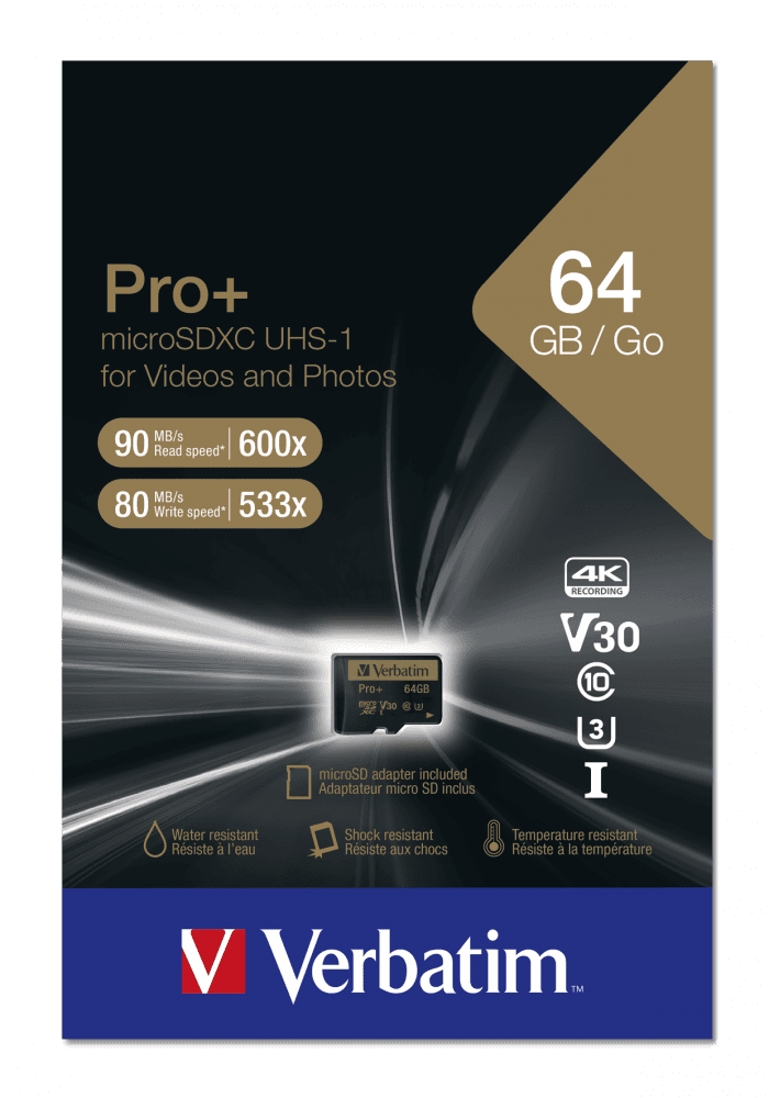 MEMORIE SD CARD VERBATIM 64GB CLASA 10 ADAPTOR INCLUS "44034" — miniatură