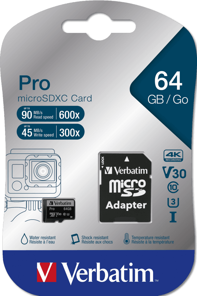 MEMORIE SD CARD VERBATIM 64GB CLASA 10 ADAPTOR INCLUS "47042" — miniatură