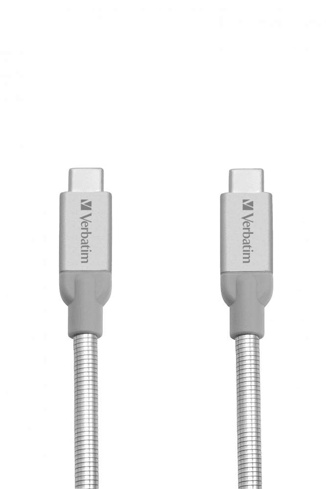 CABLU USB 3.1 VERBATIM TYPE-C LA TYPE-C, STAINLESS STEEL, CABLU 30CM ARGINTIU "48867"