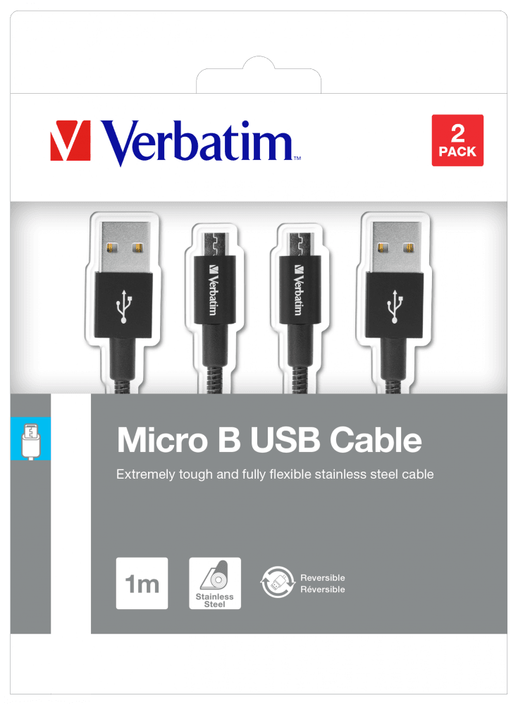 CABLU MICRO USB B VERBATIM, SYNC, 100CM, NEGRU, CABLU MICRO USB B, 100CM, NEGRU "48874" — miniatură