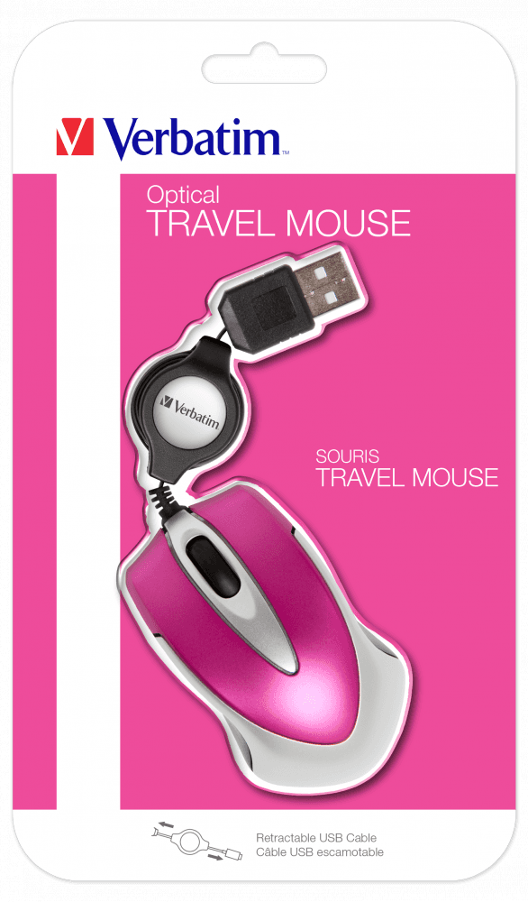 MOUSE VERBATIM OPTIC MINI ROZ "49021" — miniatură