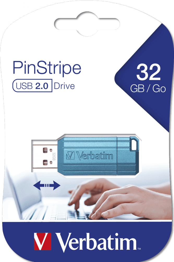 MEMORIE USB VERBATIM PINSTRIPE StoreNGo 32GB ALBASTRU "49057" — miniatură