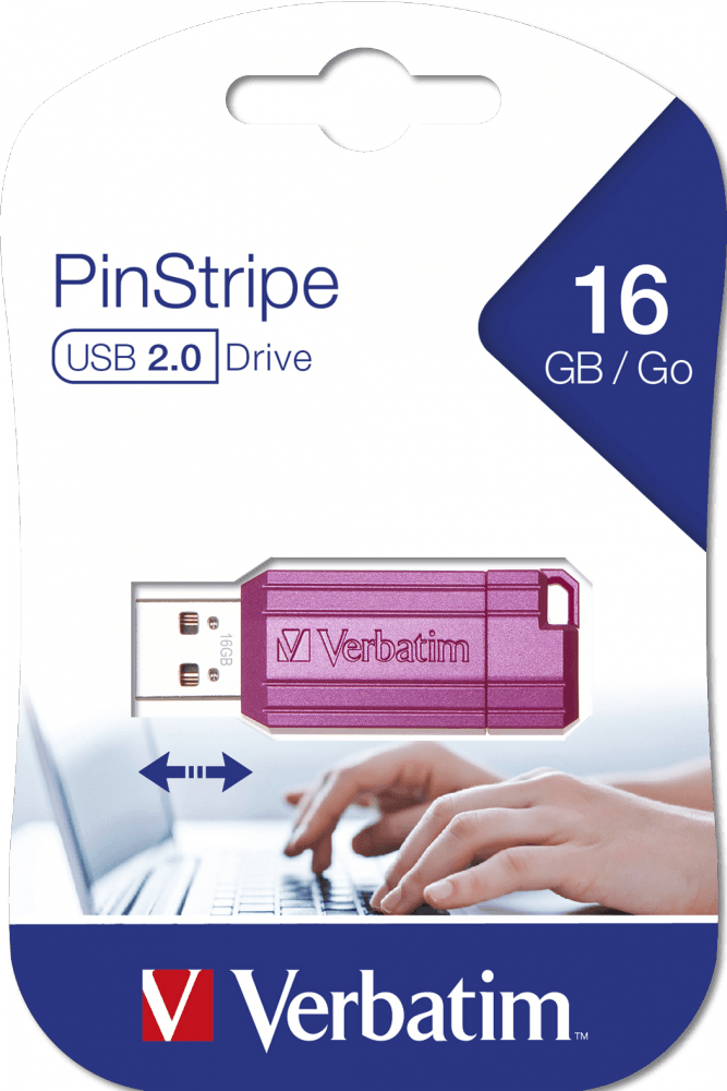 MEMORIE USB VERBATIM PINSTRIPE StoreNGo 16GB USB 2.0 ROZ "49067" — miniatură