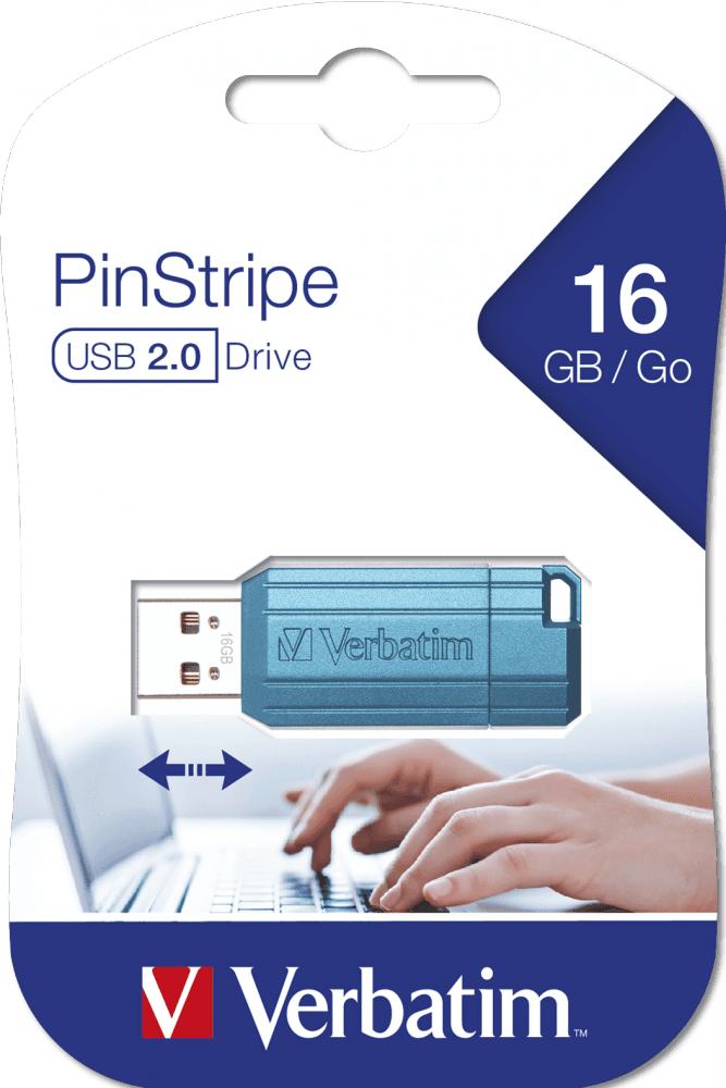 MEMORIE USB VERBATIM PINSTRIPE StoreNGo 16GB USB 2.0 ALBASTRU "49068" — miniatură