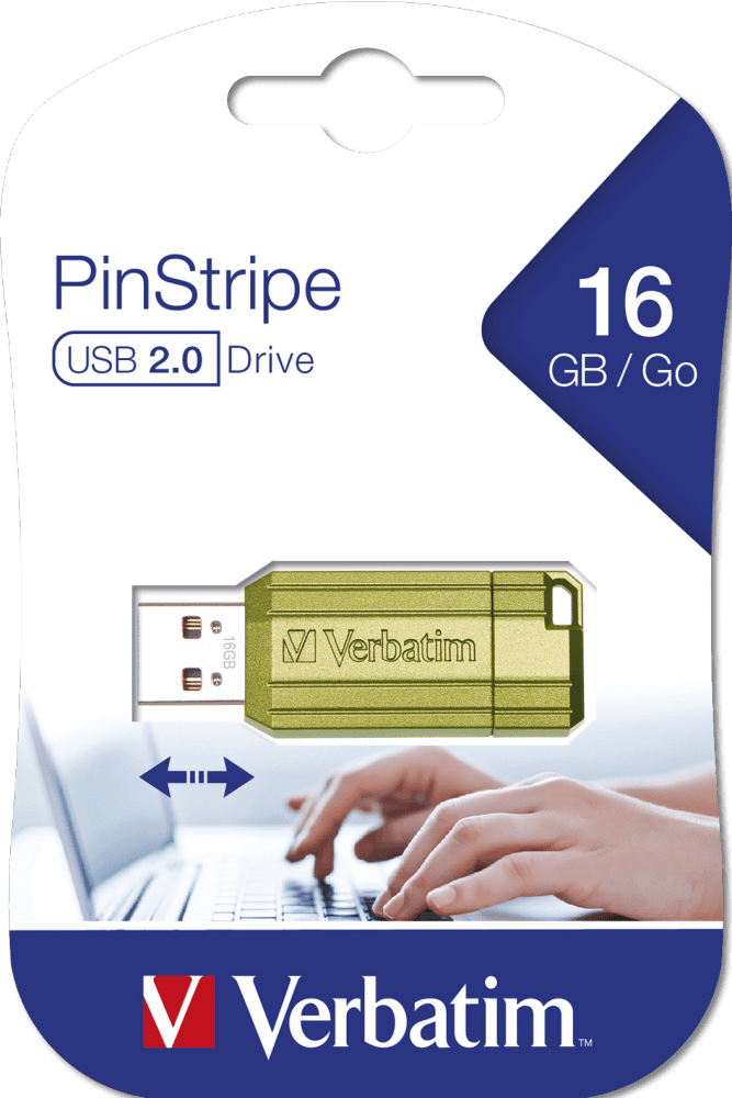 MEMORIE USB VERBATIM PINSTRIPE StoreNGo 16GB USB 2.0 VERDE EUCALIPT "49070" — miniatură