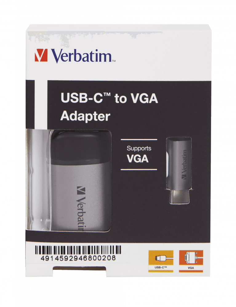 CABLU VIDEO VERBATIM, USB-C LA VGA, USB 3.1 GEN, CABLU VGA, 10 CM "49145" — miniatură