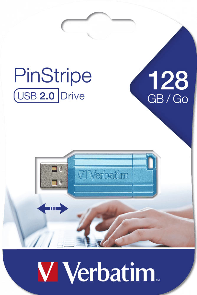 MEMORIE USB VERBATIM PINSTRIPE StoreNGo 128GB USB 2.0 ALBASTRU "49461" — miniatură