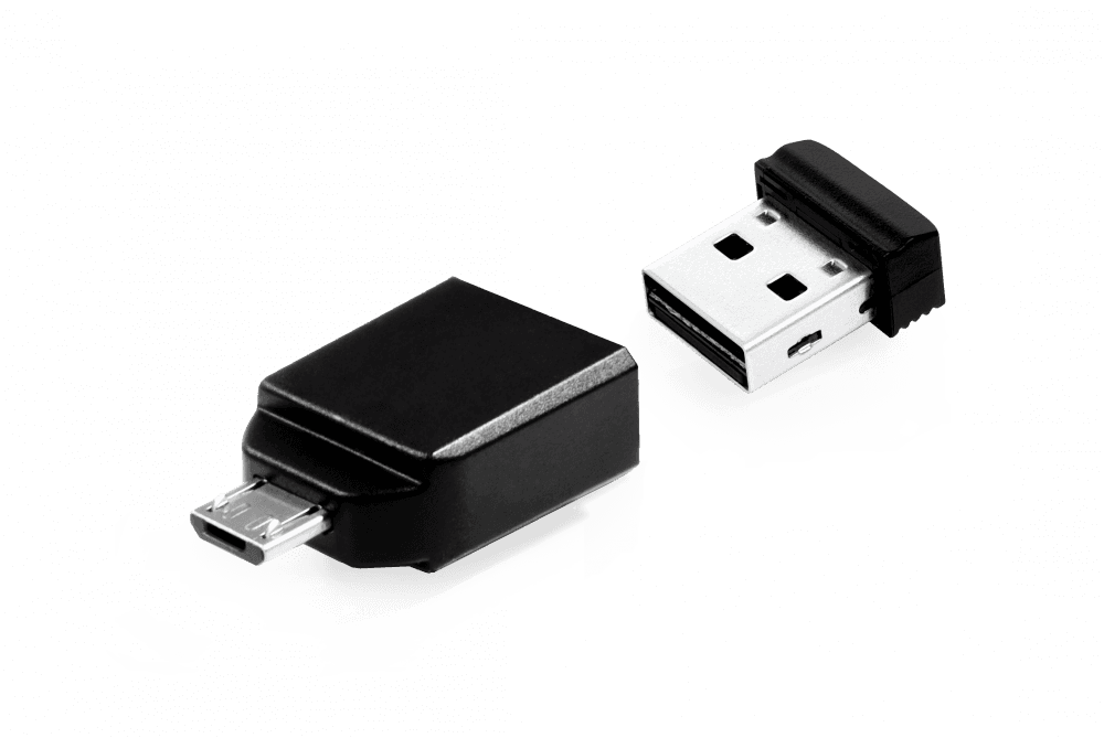 MEMORIE USB VERBATIM NANO 16GB USB 2.0 StoreNStay + ADAPTOR OTG "49821" — miniatură