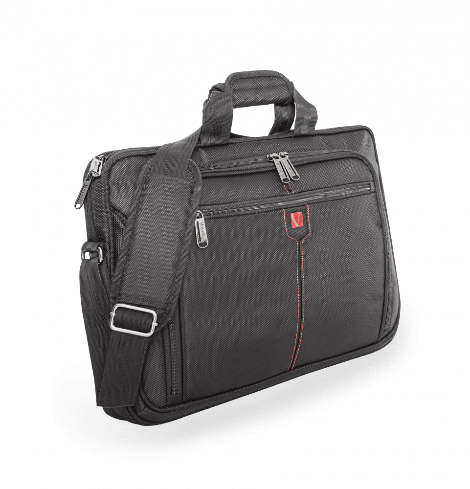 GEANTA SLIM NOTEBOOK VERBATIM "LONDON" , 17" , NEGRU, BUZUNAR SECURIZAT "49855" — miniatură