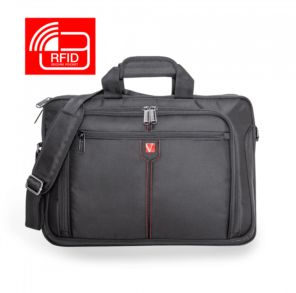 GEANTA SLIM NOTEBOOK VERBATIM "LONDON", 17", NEGRU, BUZUNAR SECURIZAT "49855"