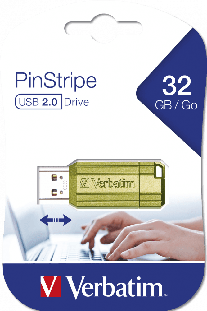 MEMORIE USB VERBATIM PINSTRIPE StoreNGo 32GB VERDE EUCALIPT "49958" — miniatură