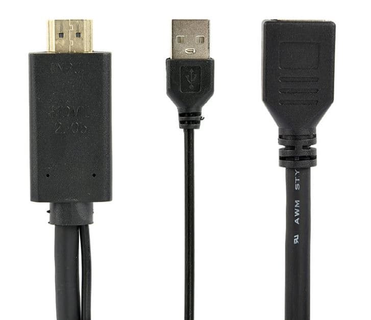 ADAPTOR video GEMBIRD, HDMI (T) la DisplayPort (M), rezolutie maxima 4K (3840 x 2160) la 30Hz, activ USB powered, black, "A-HDMIM-DPF-01" — miniatură