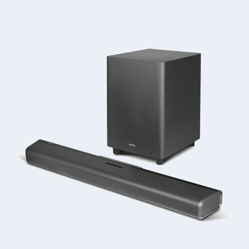 BOXE EDIFIER soundbar, BT 5.0, RMS: 175W, woofer 8", bass 2.75", inalte 0.75",frecv.raspuns 45Hz-20KHz, HDMI eARC/HDMI/AUX/optic/coax, wireless,dim850x70x120mm, grey "B700-MG" — miniatură