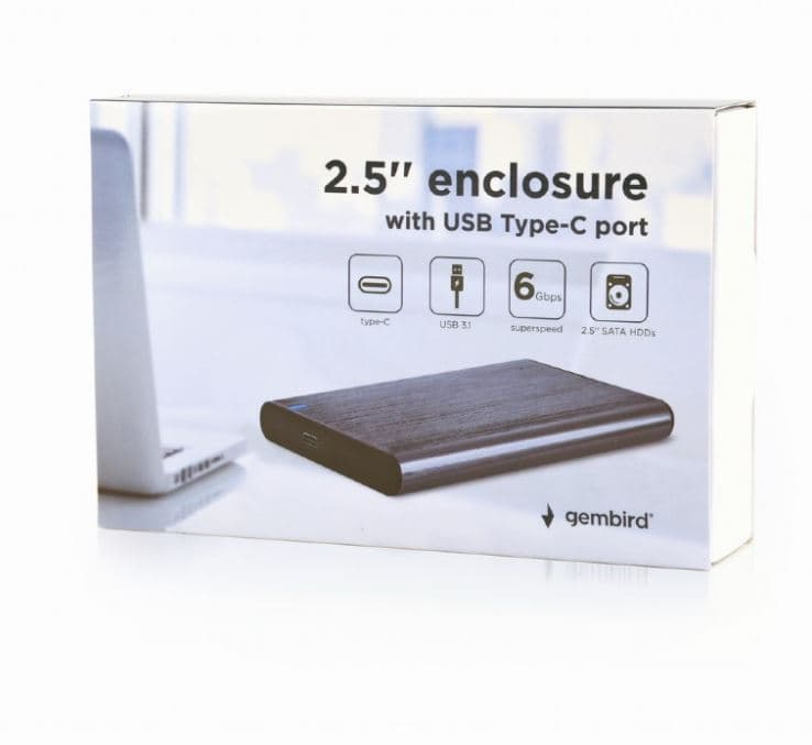 RACK extern GEMBIRD, pt HDD/SSD, 2.5 inch, S-ATA, interfata PC USB 3.1, aluminiu, gri, "EE2-U3S-6-GR" — miniatură