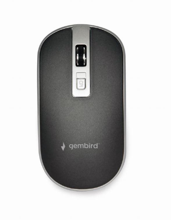 MOUSE GEMBIRD, PC sau NB, wireless, 2.4GHz, optic, 1600 dpi, butoane/scroll 4/1, negru / argintiu, "MUSW-4B-06-BS"