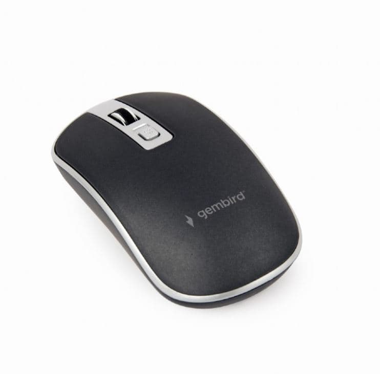 MOUSE GEMBIRD, PC sau NB, wireless, 2.4GHz, optic, 1600 dpi, butoane/scroll 4/1, negru / argintiu, "MUSW-4B-06-BS" — miniatură