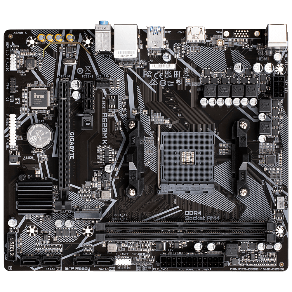 MB GB A520M K AM4 DDR4 "A520M K" — miniatură