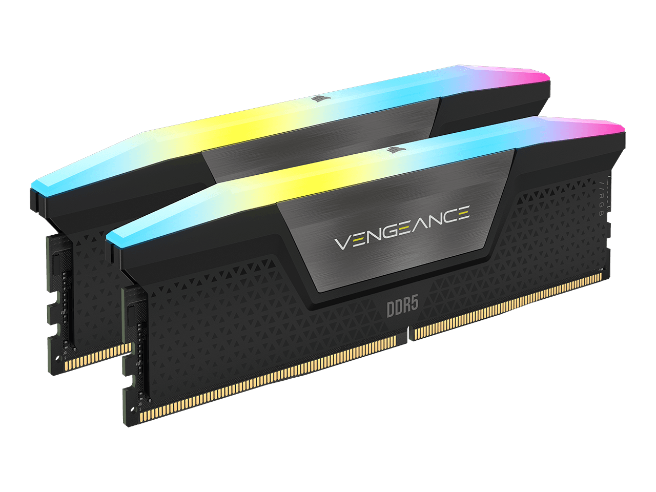 Memorie DDR Corsair "VENGEANCE" DDR5 64GB frecventa 5600 MHz, 32GB x 2 module, radiator, iluminare RGB, latenta CL40, "CMH64GX5M2B5600Z40K" — miniatură