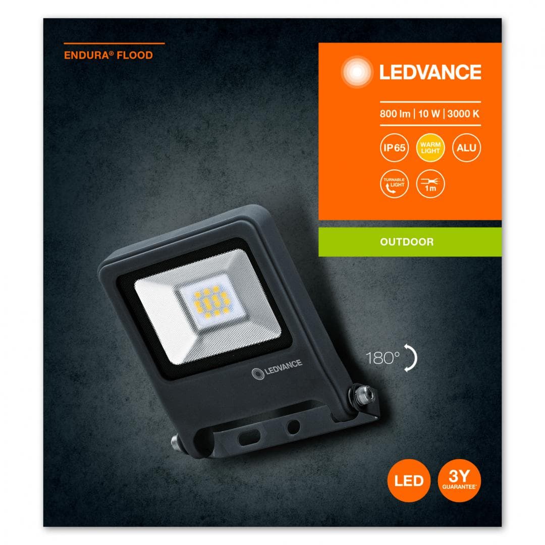 ENDURA FLOOD 10W 830 DG LEDV "000004058075237926" — miniatură