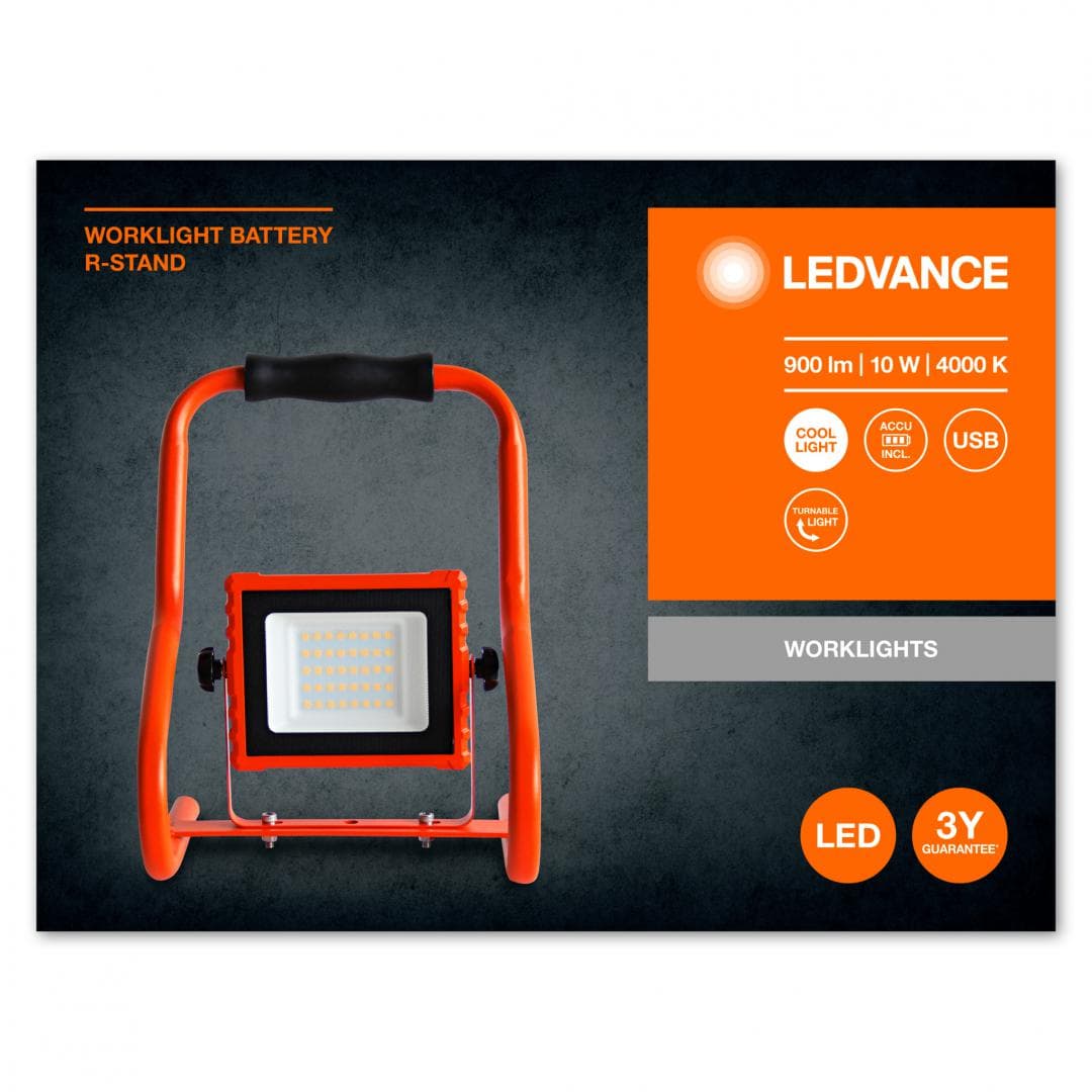 LED WORKLIGHT BATTERY 10W 840 R-ST LEDV "000004058075576476"