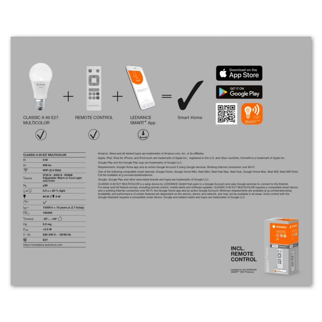 SMARTWF A60RGBWRCKIT FS4 LEDV "000004058075723283" — miniatură
