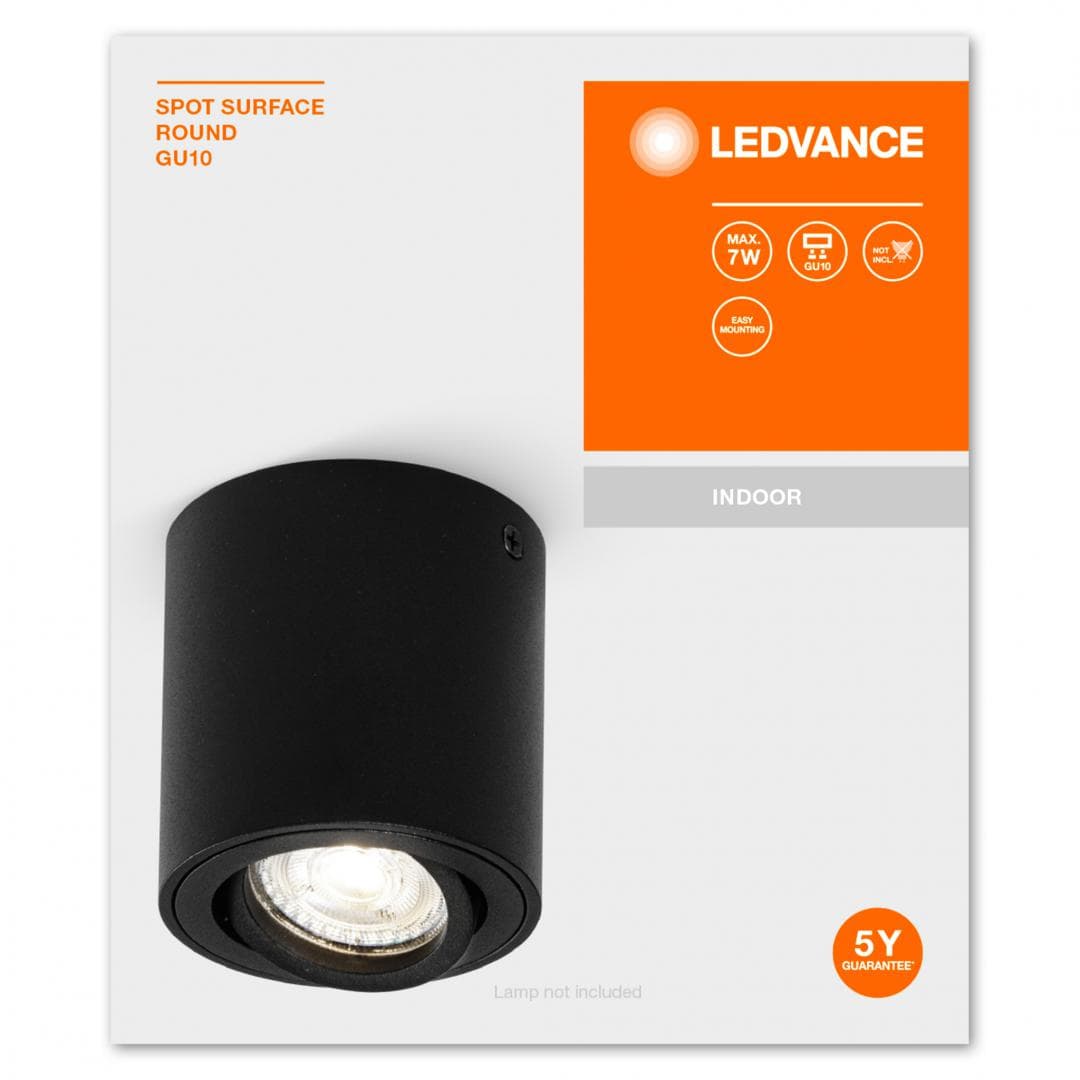 SPOT SURFACE ROUND BK GU10 LEDV "000004058075758629"