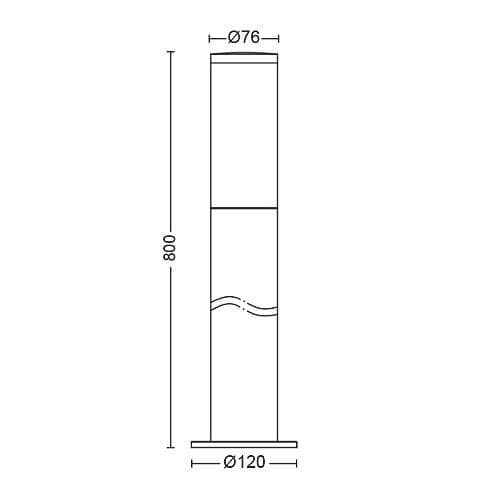 UTRECHT post inox 1x20W 230V "000008718696176702" — miniatură