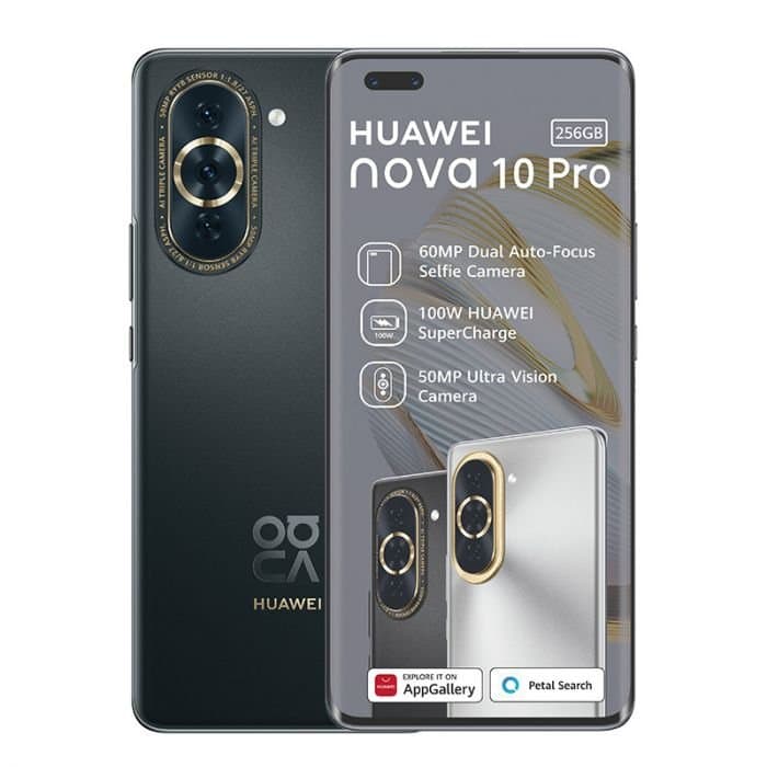 Huawei Nova 10 Pro Starry Black LTE/6.78/OC/8GB/256GB/60MP+8MP/50MP+8MP+2MP/4500mAh "51097ETX"
